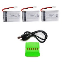 드론배터리모음, (X5C)500mah3개+ 6in1충전
