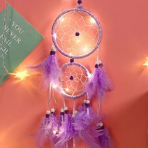 디엠몰 특별한 집들이 선물 드림캐쳐 DIY 키트 LED 깃털 드림커쳐 행잉, 1세트, 핑크