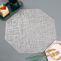 테이블 매트 히비스커스 라 꽃 Bronzing PVC 플레이스 매트 중공 절연 코스터 패드 테이블 그릇 홈 크리스마스 장식 내열성, B white