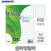 삼원특수지 삼원 플라잉칼라 A4 120g 20매 E02 우유색 컬러용지 머메이드지 복사지