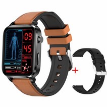 호환 무채혈 혈당측정기 스마트 워치 시계 심장 박동 혈압 측정 스포츠 피트니스 트래커 Smartwatch 스마트시계, 06 Brown Leather