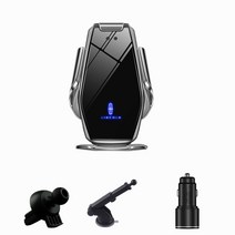 Ecool carlogo 무선충전 핸드폰 거치대 + carlogo 3.0 고속충전기 + 송풍구 거치대 + 부착형 거치대 + USB-C 전원선 세트, Silver, 링컨