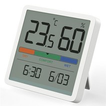 온습도계 디지털 아날로그 미니 스마트LCD 디지털 습도계 실내 온도계 집 침실 아기 방 환경 모니터 측정기, 01 White