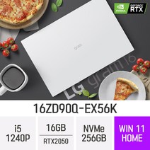 [오늘출발] LG전자 2022 그램 16 16ZD90Q-EX56K - 무선마우스 증정, Win11 Home, 16GB, 256GB