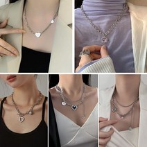 러브목걸이 체인목걸이 실버 팬던트 데일리 보석