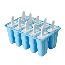 Royalways Sicle molds 실리콘 아이스 몰드 BPA 무료 홈 메이드 캔디 몰드 재사용 가능한 아이 아기를위한 쉬운 릴리스 아이스, 10 셀 블루, 13cm