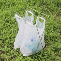 국산 스텐레스 분리수거함 접이식 2단 3단 재활용 쓰레기봉투 걸이 거치대