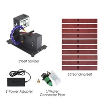 벨트그라인더 연마기 미니 벨트 샌더 250W 전기 샌딩 연마 그라인딩 기계 건식 및 습식 그라인더 소형 모래 7 가지 속도 조절, EU1