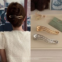 [블링살롱made/국내제작] 1+1 오브제 메탈 올림머리집게핀 왕집게핀 헤어삔 2개세트 똥머리
