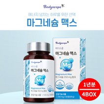 안면 얼굴 손떨림 수전증 종아리 다리 어깨 근육 경련 떨림 방지 이완 기능 개선 에 좋은 마그네슘 magnesium 영양제, 4BOX(1년분), 1g