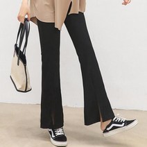 밴딩 가을 슬랙스 부츠컷 허리 세미 나팔바지 겨울룩