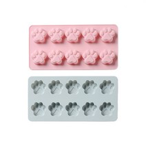 두빵펫 강아지 간식 만들기 틀 모양틀 재료 키트 발바닥 실리콘 몰드 우유껌, 그레이