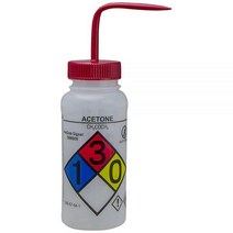 SP BelArt GHS 라벨이 부착된 안전 통기성 아세톤 워시 병; 500ml (16온스) 폴리에틸렌 레드 폴리프로필렌 캡 포함 (4팩) (F124160001), Acetone