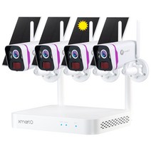 무선후방카메라 XMARTO 무선 태양광 홈 보안 카메라 4 2K 4MP QHD CCTV 4K 10CH WiFi NVR, 8.1t - 영국 플러그