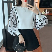 슈크라 예시카 리본 포인트 라운드 니트 티