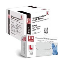 기본 의료용 청색 니트릴 시험 장갑 무라텍스 및 무분말 NGPF-7003(1 000개 케이스) 대형, 01.푸른_01.대형(1000개들이)