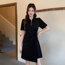 빅사이즈 여성 여름 뚱뚱한 롱 숏 반카라 트윈 룩 허리보정 꺾다 주름 점프슈트