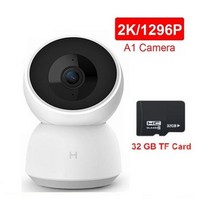 홈캠 가정용cctv 베이비캠 펫캠Xiaomi-스마트 카메라 360 Mi Home Baby Monitor 2K Pro 1296P HD WiFi 비디오 감시 웹캠 야간 투시경 보안, Camera 32GB Card_EU Plug | CHI