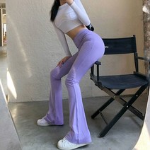 통바지 와이드 여성Lucyever 녹색 높은 허리 Bodycon 바지 여성 여름 패션 Streetwear 스키니 플레어 Femme