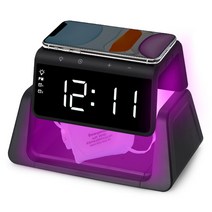 UM2 UV-C 스마트폰 마스크 살균기 무선충전 알람 탁상시계 AL700UV, AL700UV(블랙)