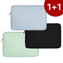 노트북 아이패드 방수 파우치 1+1 (11인치 13인치 15인치 17인치), 노트북 가방, 스카이 +블랙, 13-14인치