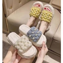 슈바이영 세상편한 말랑폭신 여성 진주장식 셔링 슬리퍼 뮬