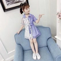 여아 원피스 여름 아동 여름 시폰 베이비 스커트 마린 걸 스커트 U35477