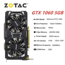 지포스 ZOTAC Raphic 카드 GTX 1060 3GB 5GB 6GB 비디오 GPU, 02 GTX-1060-5GB