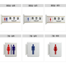 화장실알림판 화장실로고 화장실사인물 화장실에티켓문구 남자화장실표시 벽면에 돌출된 표지판으로 시각적인 효과가 뛰어남, 1개, 그림 - 남여