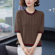 엄마 아줌마 중년 여성 빅사이즈 옷 의류 블라우스 티셔츠 여름 새 탑스 어머니 풀오버