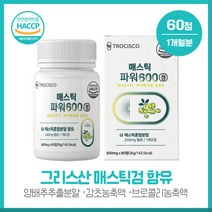 영양이 많은 매스틱600 60정 그리스산 매스틱검 매스틱추출물 감초 양배추 브로콜리 치커리 함유외 22종혼합유산균 알로에베라겔동결건조분말도 함유 하루 1번 2정씩 섭취, 영양이 많은 매스틱600 60정 그리스산 매스틱검 매스, 36g