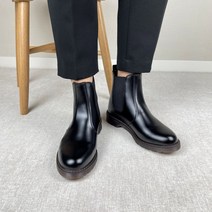 남자 데일리 키높이 가죽 첼시부츠 겨울 부추 코디