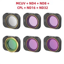dji mini 3 pro 카메라 렌즈 필터 예비 부품 mavic mini 3 pro 드론 액세서리 용 481632 nd ndpl cpl mcuv 필터 키트, 1에서 6