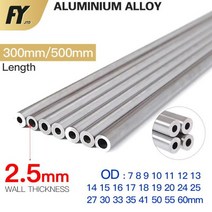 알루미늄 아연 사각 파이프 FUYI 25mm 두께 760mm OD 스트레이트 300mm 500mm 긴 원형 6063 합금 튜브, OD 18 x ID 13mm+500mm, OD 18 x ID 13mm+500mm