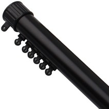 준앤컴퍼니 35mm 일반캡 커튼봉레일 12호 250~360cm, 블랙, 1개