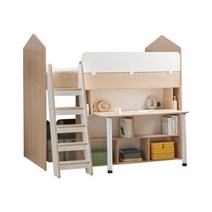 슈에뜨 어린이 수납 벙커 침대+와이드 책상, 오크