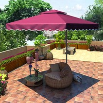 K마켓 판매자추천 프리미엄 초대형사각폴딩 파라솔 파라솔전용 물통형받침대 포함 K20006A, 베이지사각+물통형받침대