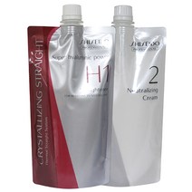 시세이도 크리스탈라이징 스트레이트 알파 H1 1제2제 각400g 손상모 가는모, 2제 크림