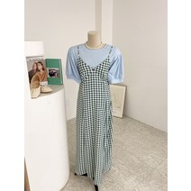 허니제이 / 로말 패턴 끈조절 뷔스티에 롱 원피스(2color)