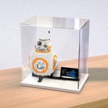 레고 스타워즈 BB-8 75187 전용 아크릴 케이스 진열대 보관함 장식장 진열장 박스, 30x20x30 cm(안쪽), 두꺼운 화이트 베이스