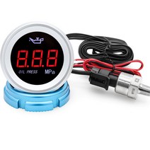 자동차 게이지 차랑용 범용 디지털 오일 압력 게이지 12/24V 알람 포함 52MM 전자 LED 프레스 1/8NPT 센, 01 With sensor