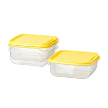 IKEA 이케아 PRUTA 프루타 식품보관용기 투명 옐로3P