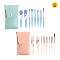 돈바라기들 메이크업 얼굴쉐딩 코쉐딩 블러셔 고급 아이 페이스 브러쉬 8종+전용가죽케이스, 색상랜덤