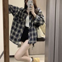 [예쁨시전] 루즈핏 긴팔 체크 셔츠