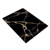 VASUHOME 유리 대리석 도마 다양한 색상 강화 주방 디자인 과일 야채 플레이팅, 2 Black(Gold)