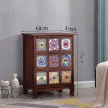 빈티지 지중해 인테리어 원목 거실서랍장 페인팅 거실장, 완제품, 모카 3단