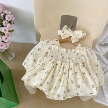 자외선 차단 양산 MILANCEL-베이비 바디수트 꽃 소녀 원피스 유아 의류 린넨