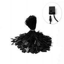 Hang Tag String Black String for Tags 7” 1000 Pcs Nylon Snap Lock Pin Loop Fasteners Tie Easy and Fa, 1