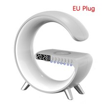 다기능 무선 충전기 알람 시계 스피커 앱 RGB 고속 스테이션. 아이폰 11. 삼성 호환용, 05 White EU