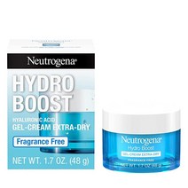 뉴트로지나 Hydro Boost 히알루론산 하이드레이팅 젤 크림 페이스 모이스처라이저로 수분을 공급하고 매우 건조한 를 매끄럽게 오일 프리 무향 논코메도제닉 & 염료 로션 1.7온, 1.7온스(1팩), 젤 크림 엑스트라 드라이, 1개
